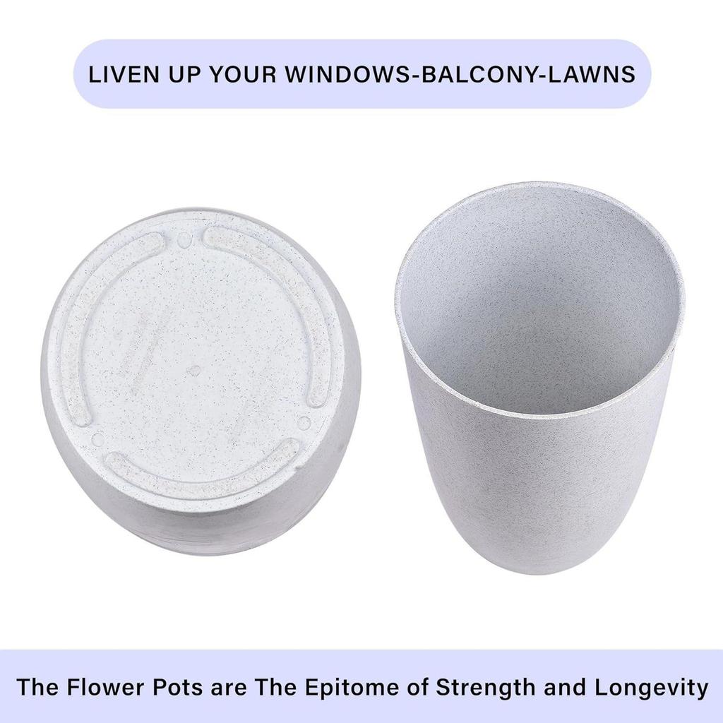 Цветочный горшок с поддоном | 18 дюймов | Легкие полимеры Горшки для дома-офиса и сада
