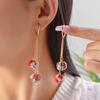Christmas Theme Alloy Earrings With Suede Tassels Details For Seasonal Wear