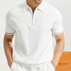 Summer Men's POLO Shirt Fashion Casual Lapel Solid Color Breathable Knit Men's Short-sleeved Shirt