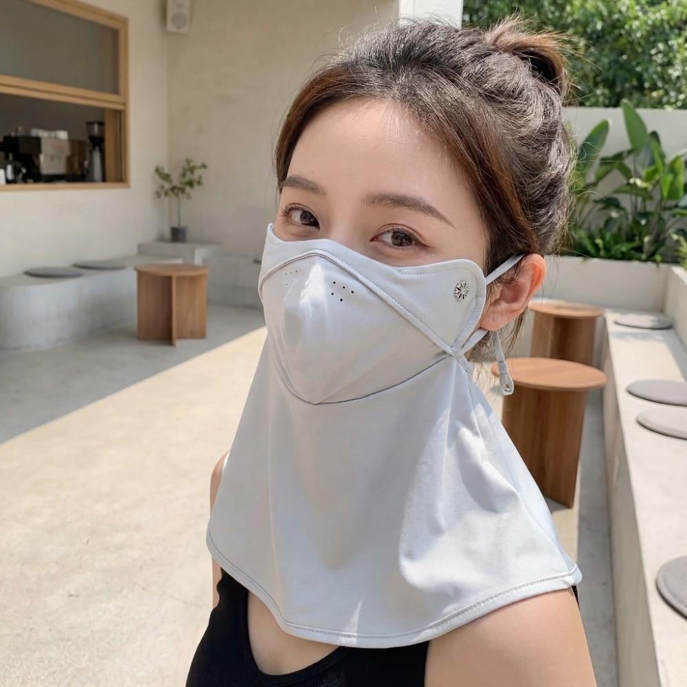Summer Neck Protection Sunscreen Mask Breathable Satin Face Sun Protection Unisex Outdoor Breathable Sunshade Mask