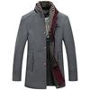 Autumn and Winter Men's Business Woolen Coat Fashion Scarf Non-ironing Woolen Coat Men's Woolen Coat