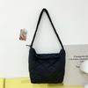 Large Capacity Cotton Clothing Fashion Bag for Women  Pleated Bag  One-shoulder Cloud Bag  Simple Casual Crossbody Bag