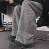 Men's Vintage American Retro Wide-Leg Gray Wool Pants