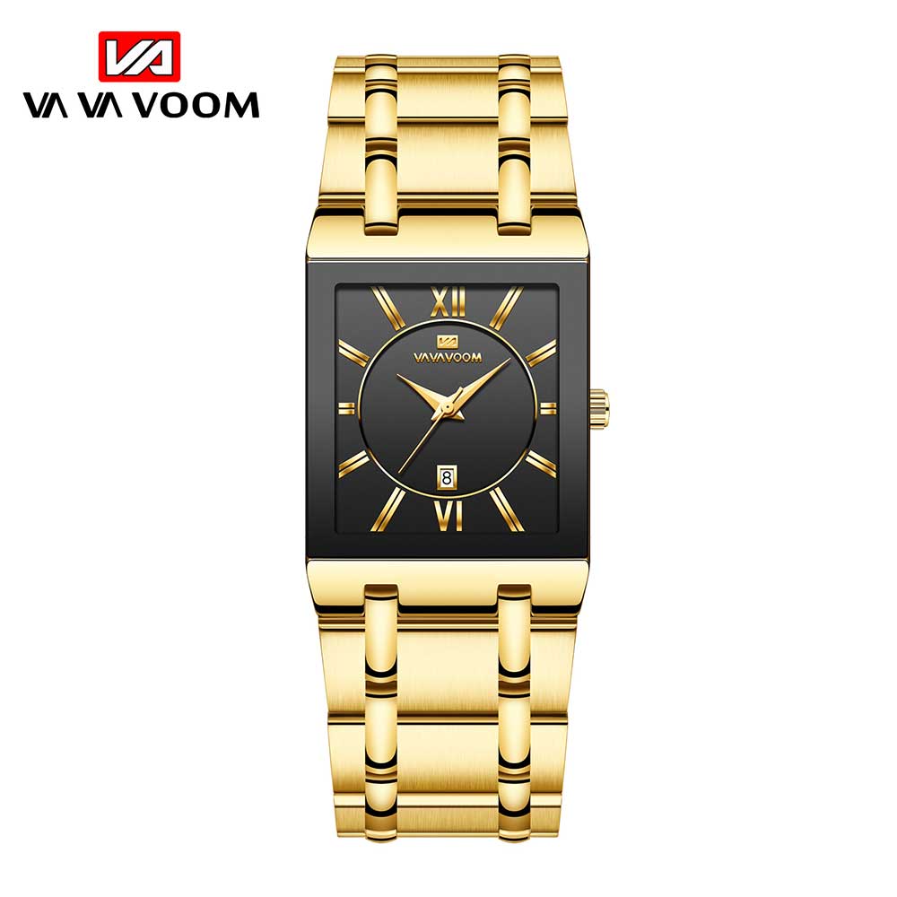 VA VA VOOM Relogio Masculino Спортивные золотые часы Мужские супер мужские часы Лучший бренд Роскошные золотые кварцевые часы из нержавеющей стали 30 м Водонепроницаемые наручные часы