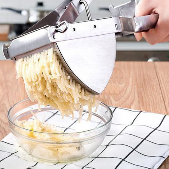 Картофелемялка из нержавеющей стали, прочная толкушка для продуктов и овощей, безопасная для посудомоечной машины, незаменимый кухонный инструмент для получения однородного пюре и картофельного пюре