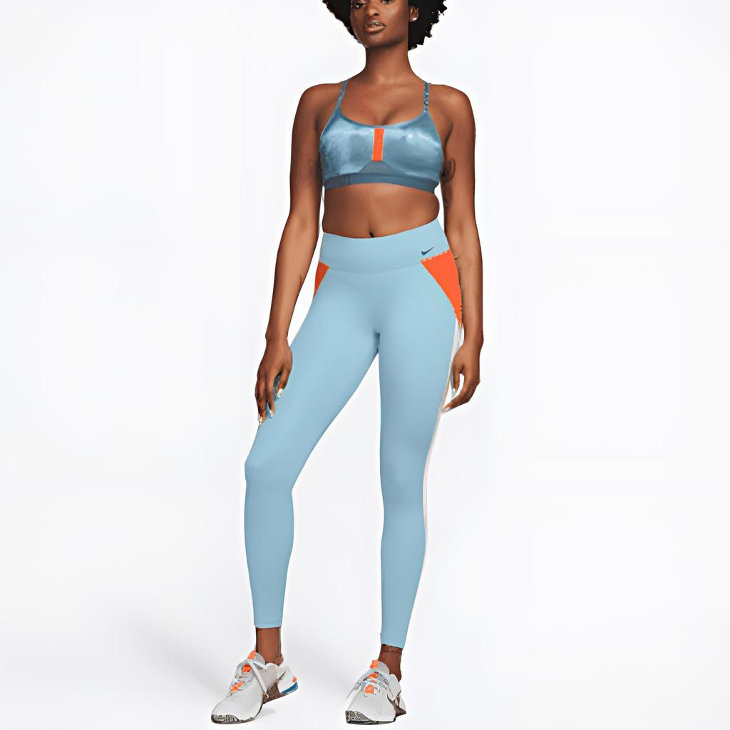 Nike Леггинсы One Dri-FIT Color Block со средней посадкой, женские леггинсы, синие DM7271-494