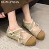 Замшевые туфли на плоской подошве для женщин Mary Janes, короткие плюшевые дизайнерские зимние хлопковые туфли с пряжкой, тренд 2025 года, новые теплые женские туфли