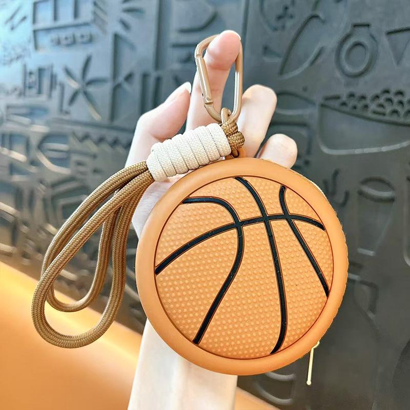 Silicone Headphone Bag Sports Ball Design Mini Storage Bag Basketball Football Zero Wallet Coin Keys Bags Pendant Portable