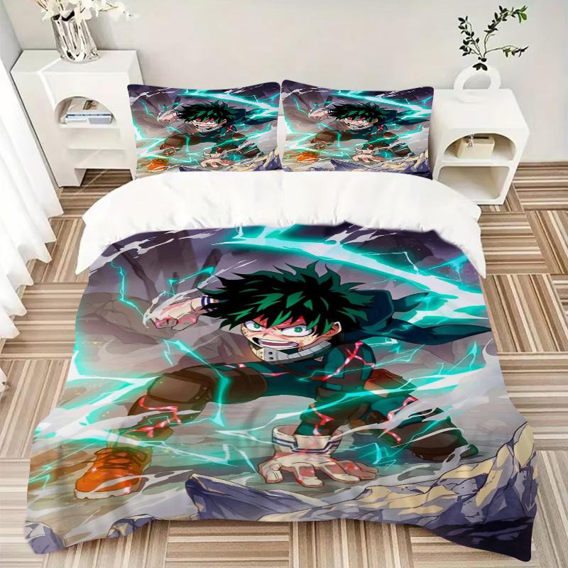 Powerful Anime Hero Print 3Pcs Bedding Setduvet Cover With 2 Bedropillowcase Home Birthday Gift