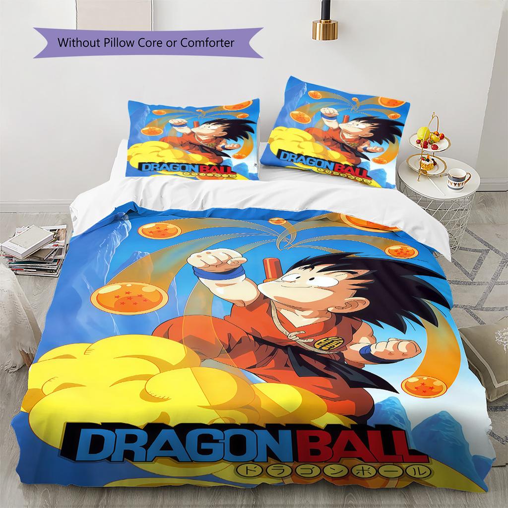 Dragon Ball Aura Bedding Set HD Print Duvet Cover Soft Breathable for Bedroom