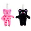 Cute Cat Keychain Plush Doll Toys Pendant Cartoon Little Black Cat Kitten Keyring Pendant Backpack Charms Bag Decor Child Gifts