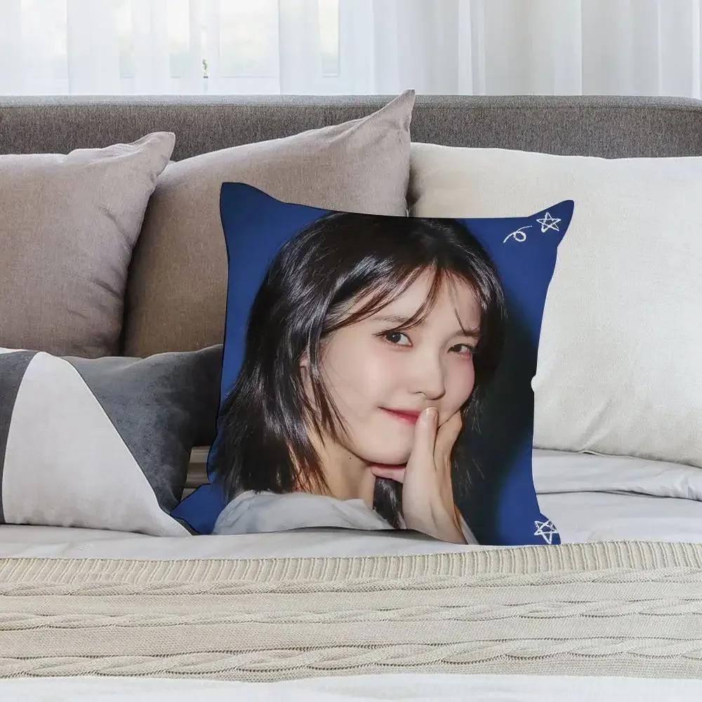 Kpop I-IU Милая наволочка Короткий плюш Двусторонняя печать Квадратные наволочки для диванных подушек Домашний декор для подушек