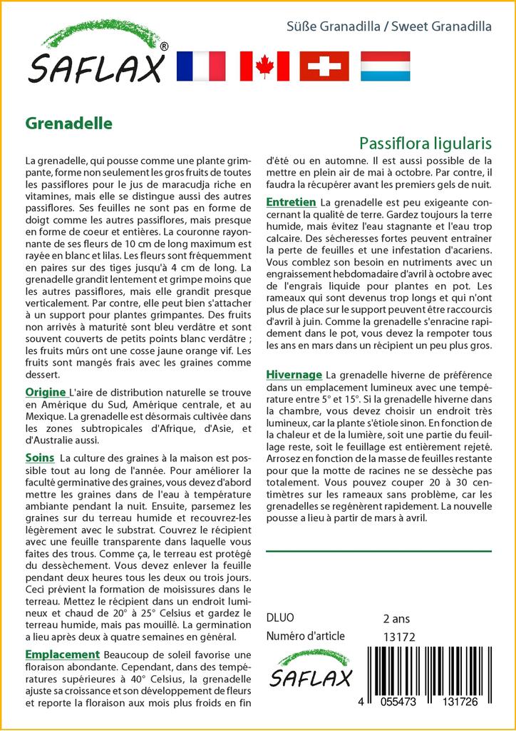 SAFLAX Сладкая Гранадилла - 20 семян - Passiflora ligularis