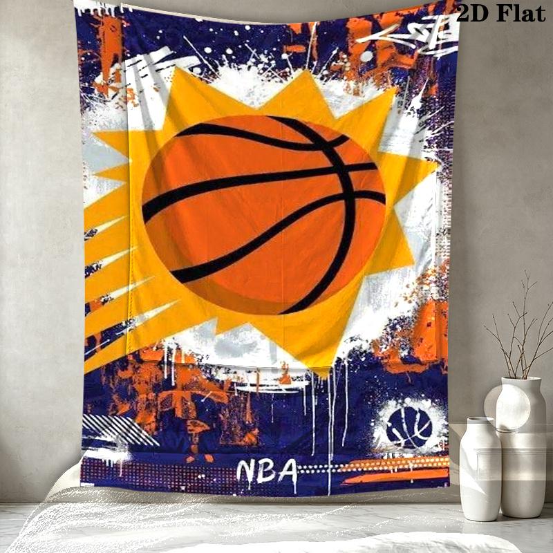 Phoenix Suns Logo Wall Tapestry Aesthetic Wall Hanging Printed Fabric Blanket Decorative Tapestries for Bedroom Living Room Home Decor