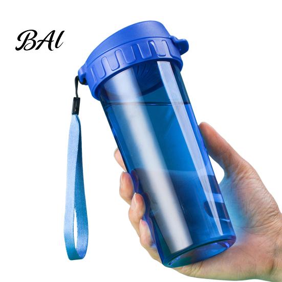 Heat Resistant Drinking Vessel Transparent Water Cup, Portable Plastic Bottle, with Strap Everyday Hydration Accessory Handle, Clear Heat-resistant