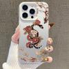 Чехол для iPhone в национальном стиле 'Змея, Жизнь, Цветок', Серебристый, для iPhone 13/14/15/16/17 Pro Max