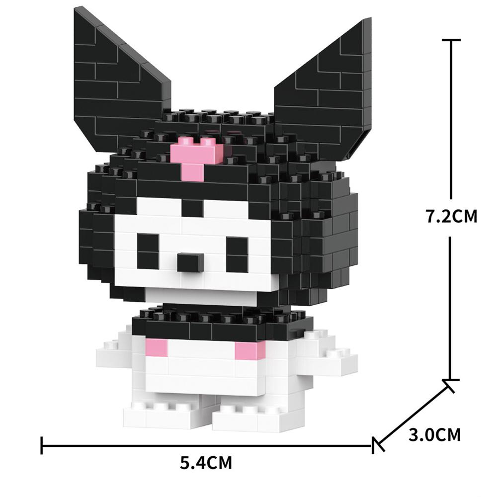 Cartoon Anime Blocks Kuromi My Melody Cinnamoroll Mouse Building Blocks Doll Toy Kids Birthday Gift