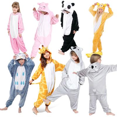 Детские пижамы с обувью, тапочки, зимняя одежда для сна, комбинезоны для мальчиков, пижамный комплект для девочек, милый медведь, единорог, панда, свинья, детские пижамы с животными