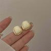 Geometry White Color Square Stud Earring for Women French Retro Elegant Korean Sweet Ear Wedding Party Jewelry Girl Friend Gift