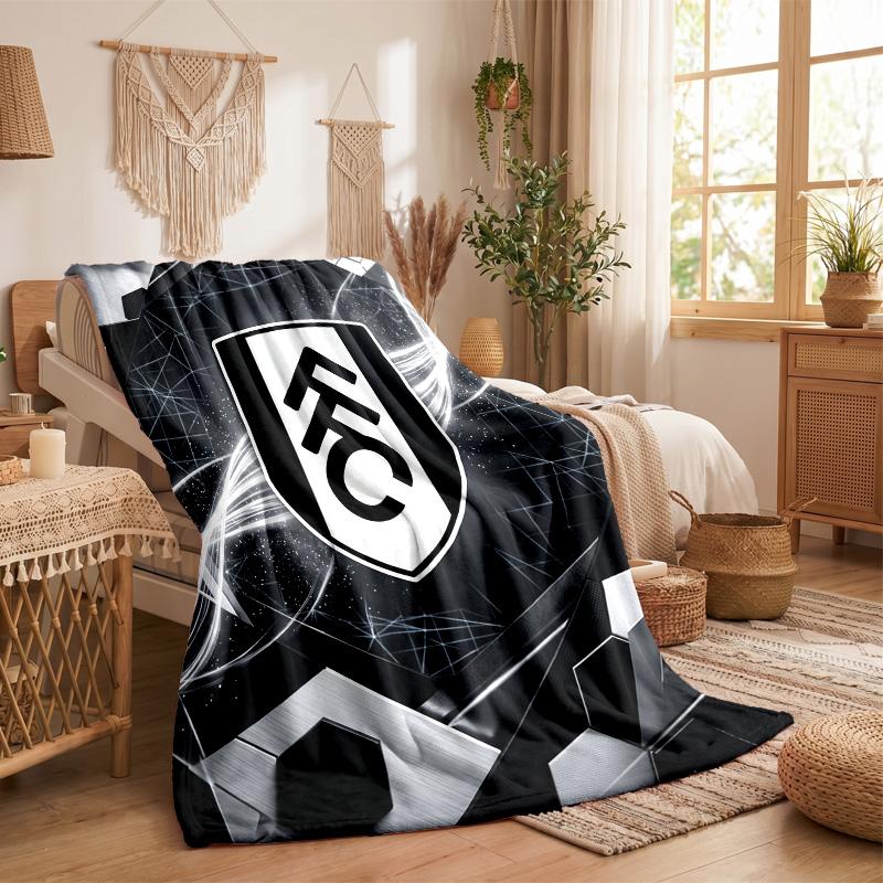 Fulham Football Print Flannel Blanket Soft Warm Sofa Bed Throw Blanket For Home Office Bedroom