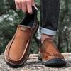 Fashion 2025 New Outdoor Shoes Trend Men Leather Loafers Stylish Outdoor Casual Shoes Cowhide Man Slip On Shoe Moccasins All-match Flats