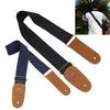 Adjustable Belt Woven Cotton Strap with PU Leather Ends for Electric Acoustic Folk Guitars