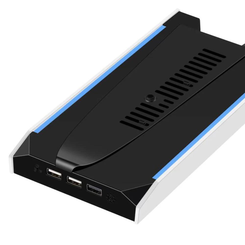 Для PS 5 Slim/PS 5 Pro RGB Базовая подставка с 3 портами USB 2.0 Вертикальный держатель 8 световых режимов для Sony Playstation 5 Игровые аксессуары