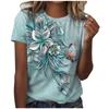 Casual Floral 3D Printed Short Sleeved Round Neck T-shirt
