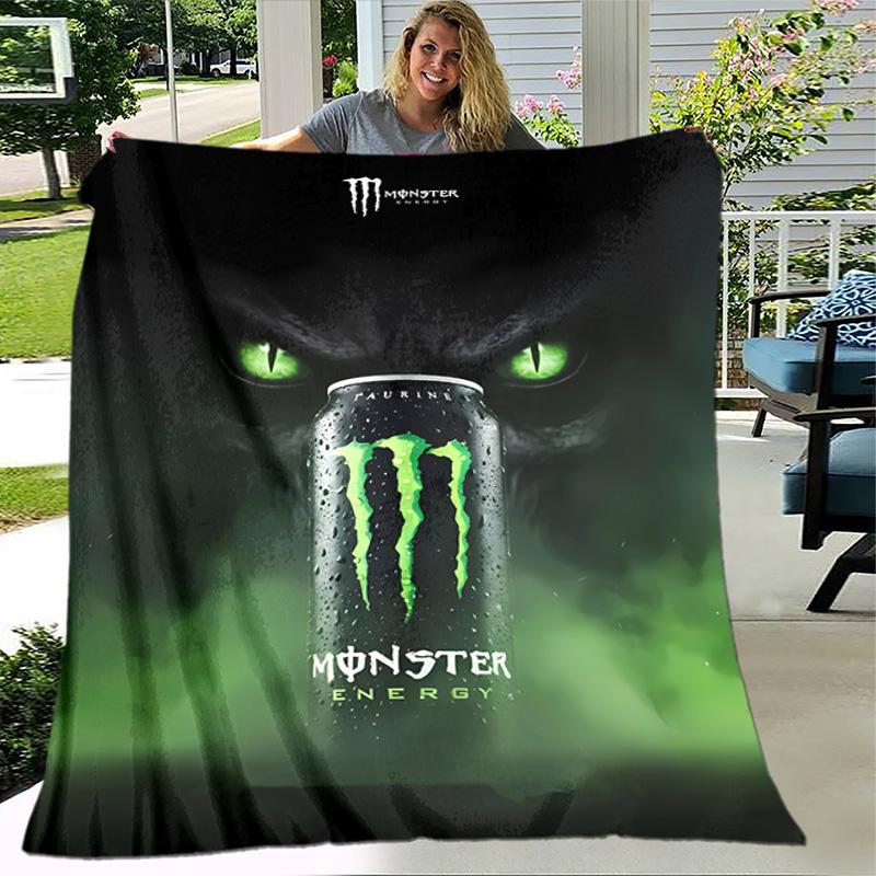 1pc Blanket - Monster Energy LOGO Print Design, Lightweight Blanket for Sofa, Bed- Soft &Warm, Gift for All Seasons