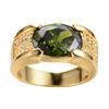 Модные ювелирные изделия золотого цвета, большие круглые овальные огранки, оливково-зеленый камень, кольцо для невесты, обручальные кольца для женщин, подарки на годовщину