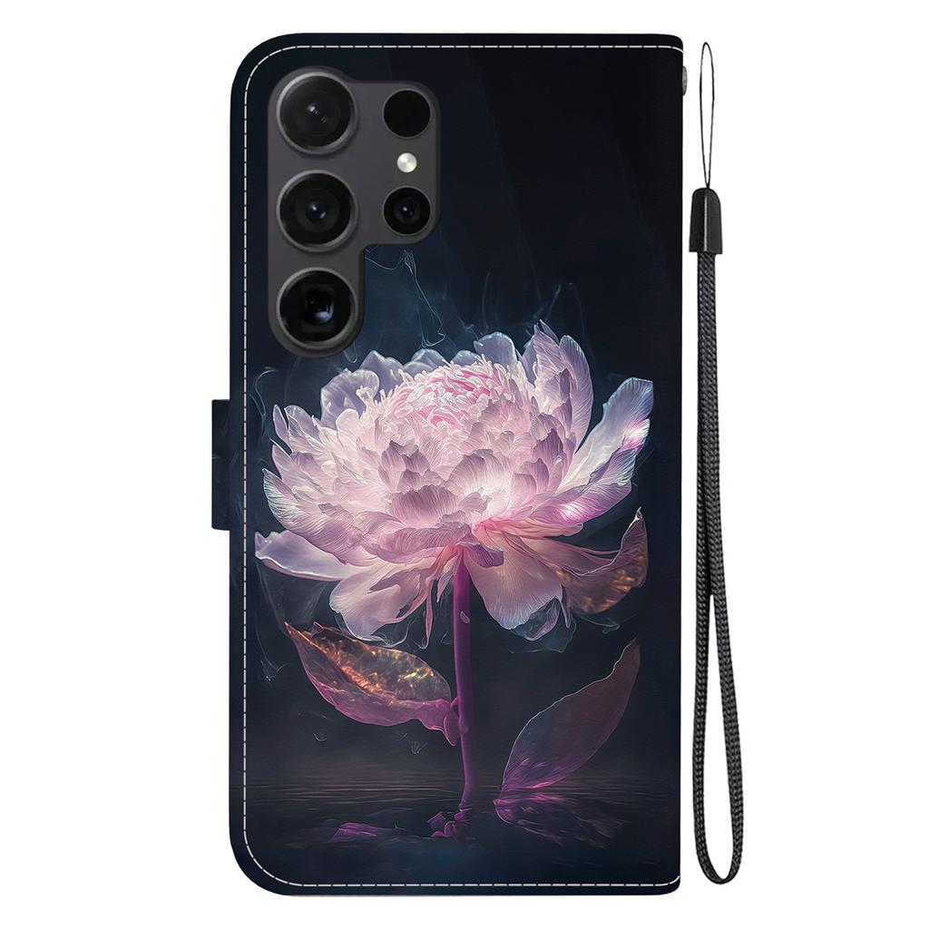 For Samsung Galaxy S26 Ultra Wallet Phone Case Anti-Drop Pattern Printing Leather Flip Cover with Strap