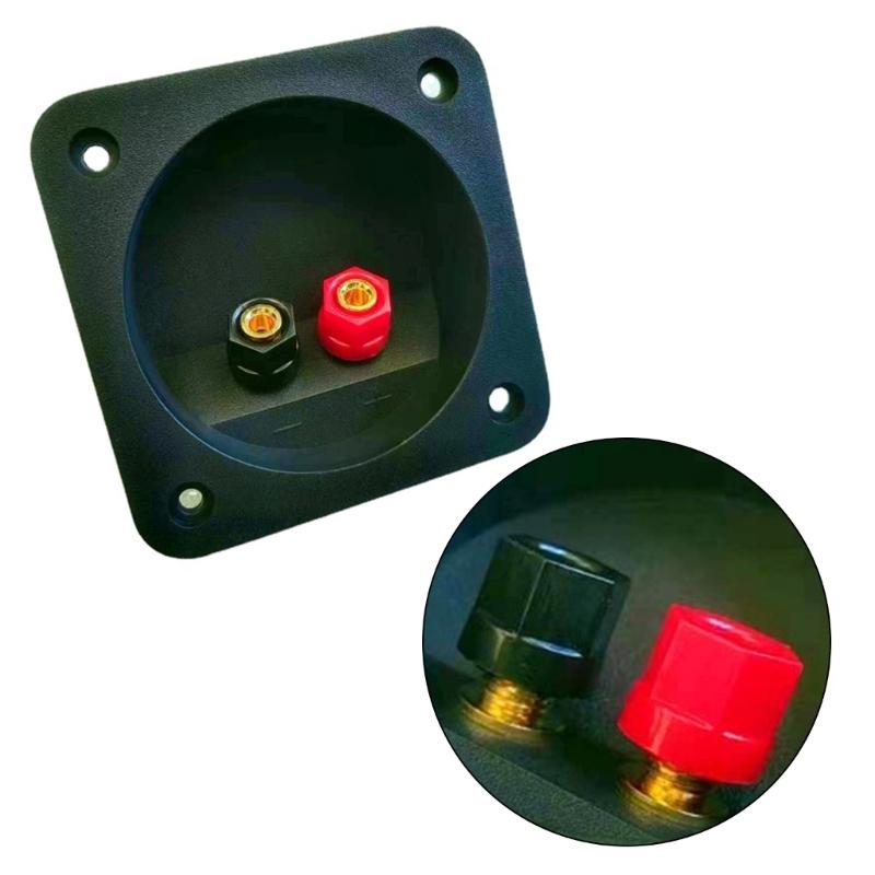 2 Way Speaker Box Clamp, DIY Home Car Stereoes Binding Post Square Spring Cup Connectors Speaker Junction Box Back Panel