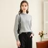 TUHUANG Women's Seamless Pure Wool Mock Neck Sweater