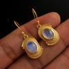 Женские висячие серьги из натурального лунного камня с желтым золотом, 100% стерлинговое серебро 925 пробы, ювелирные украшения