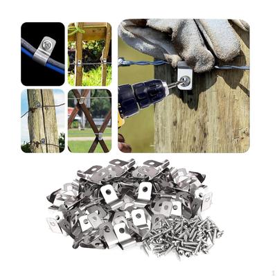 100 зажимов для заборной проволоки Монтажные зажимы для ограждения с винтами