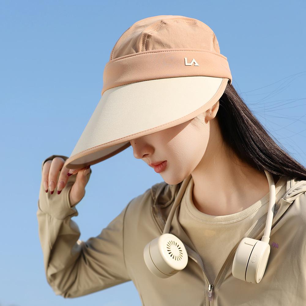 Ice Anti-Ultraviolet Sun Hat Women'S Fashion Sun Hat Outdoor Beach Hat Zipper Dual-Purpose Hat