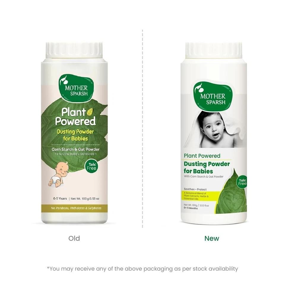 Mother Sparsh Baby Dusting Powder 100g x2 | Talc Free |Corn Starch & Oat Formula