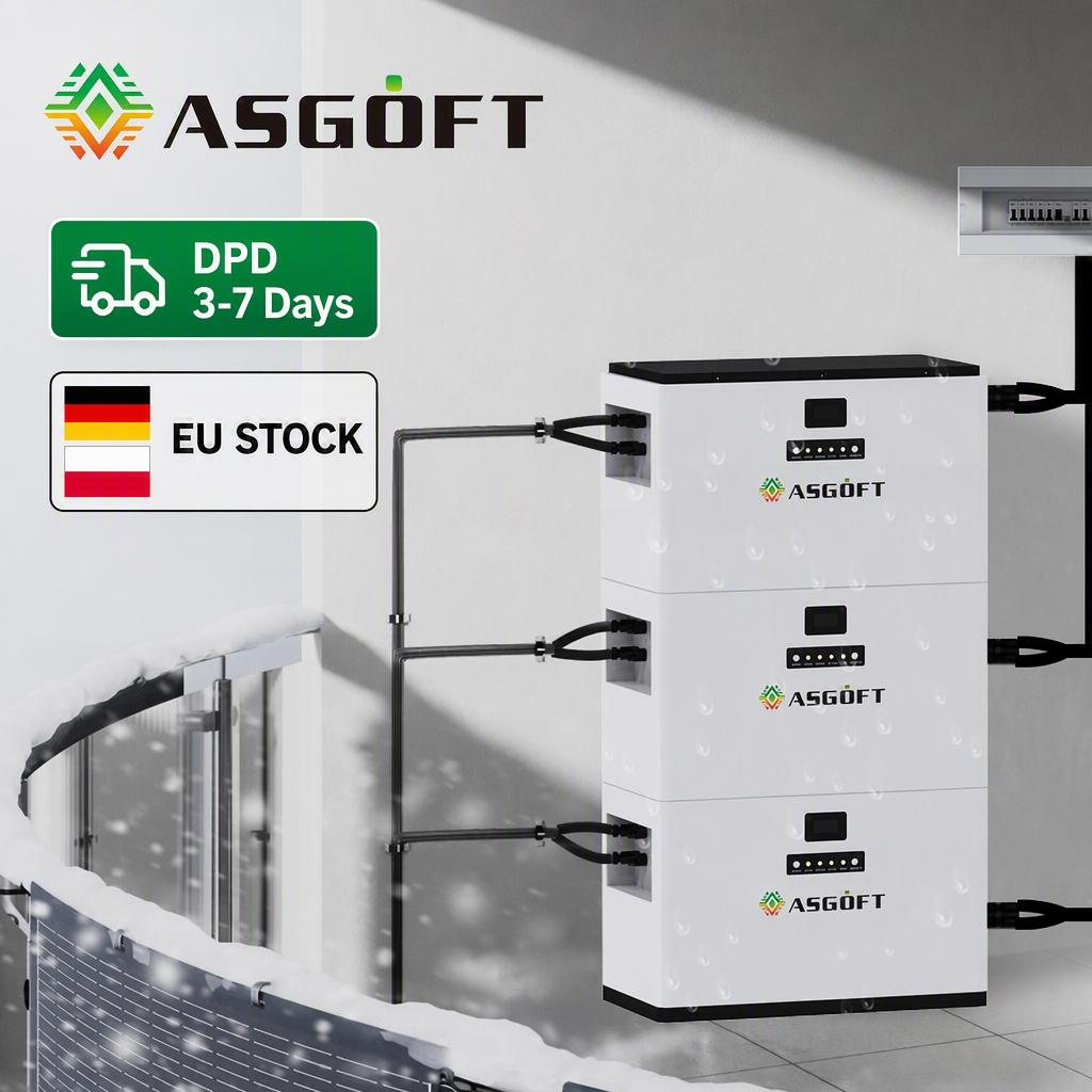 ASGOFT All-In-One 2.4KW 3.8kWh Solar Portable Power Station Hybrid Grid Outdoor LiFePO4 Battery Stackable Energy Storage System