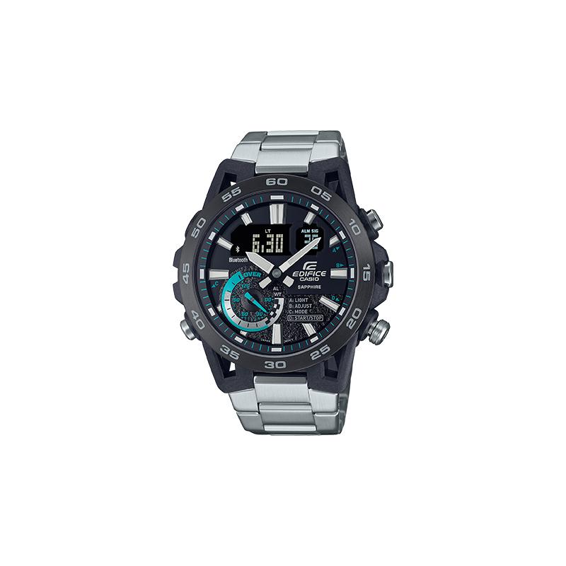 Casio EDIFICE Модные Водонепроницаемые Повседневные Деловые С Bluetooth-подключением Вдохновленные Автоспортом Кварцевый Механизм Японские и Корейские ECB-40YDB-1APR