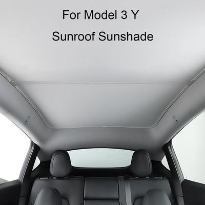 Для Tesla Model 3 Y 17-22 Передний задний люк на крыше Ветровое стекло Шторка для затенения Модернизация Солнцезащитные шторы Стеклянная крыша Солнцезащитный козырек