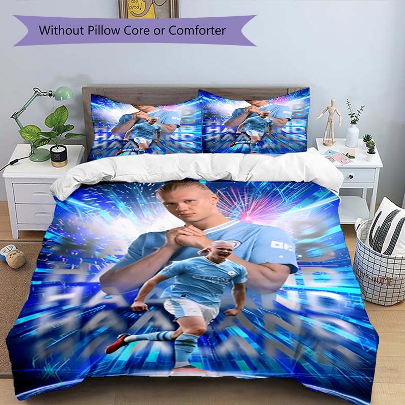 3pcs Haaland9 Design Cover Set - HD Printed Bedding with 1 Cover and 2 Pillowcases - Perfect for Home and Dorm Decor