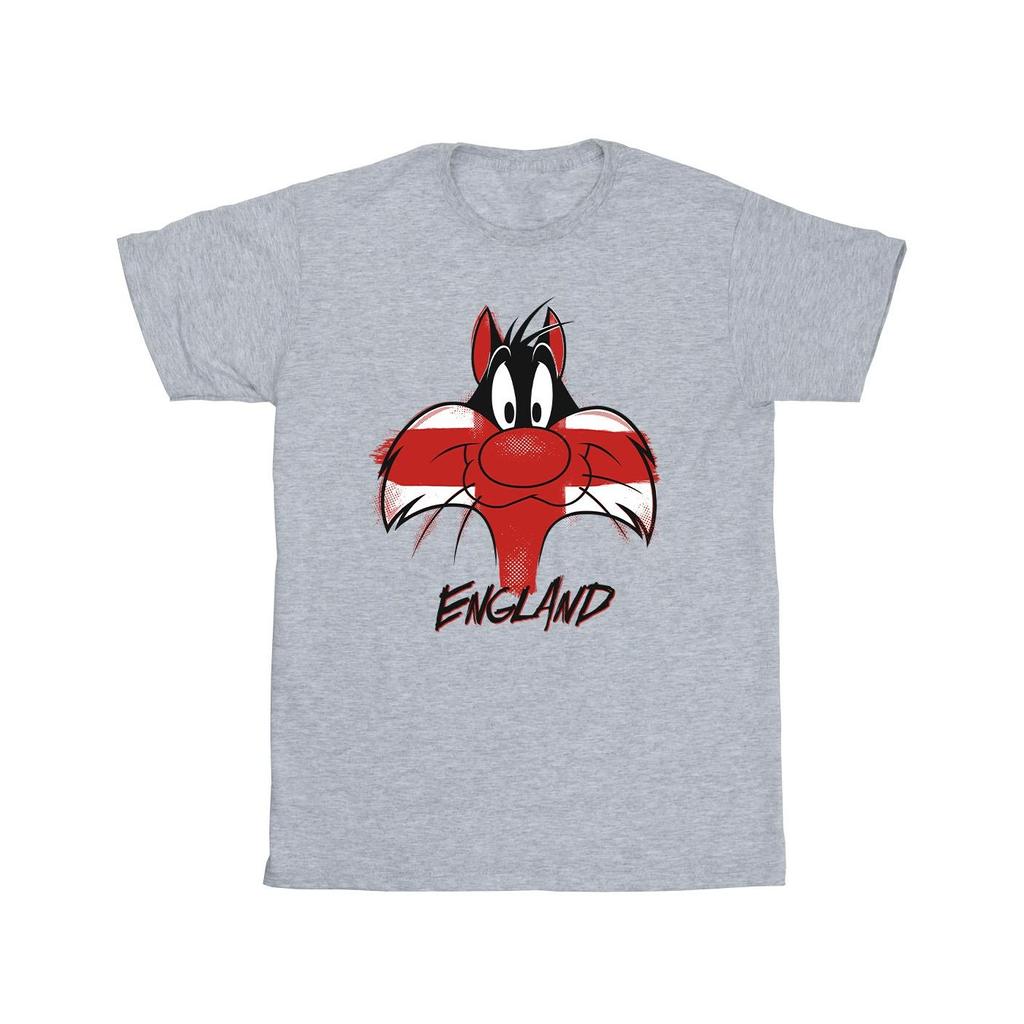 Looney Tunes Mens Sylvester England Face T-Shirt