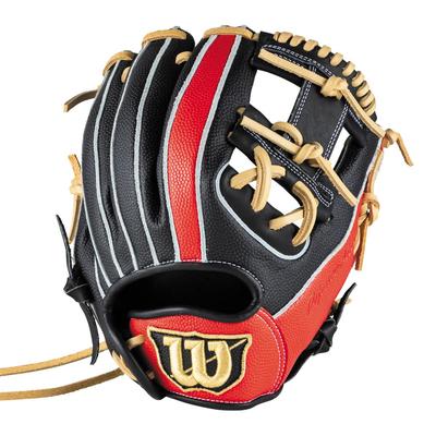 Wilson AW Junior DMAX Двухсторонний Инфилдерская Бейсбольная Перчатка, 6J, BLSS/SCSS, Леворукая