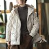 Winter Light Down Jacket Women's Hooded Down Jacket Women White Duck Down Jacket Casual Loose Outwear Hooded Puffer Coat Short Light Warm Parka
