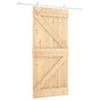 VidaXL Sliding Door and Hardware Kit 90x210 Cm Solid Pine 3203177