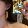Серьги-кисточки из металла «Серебряная игла» Винтажные серьги для通勤 Серьги Женские