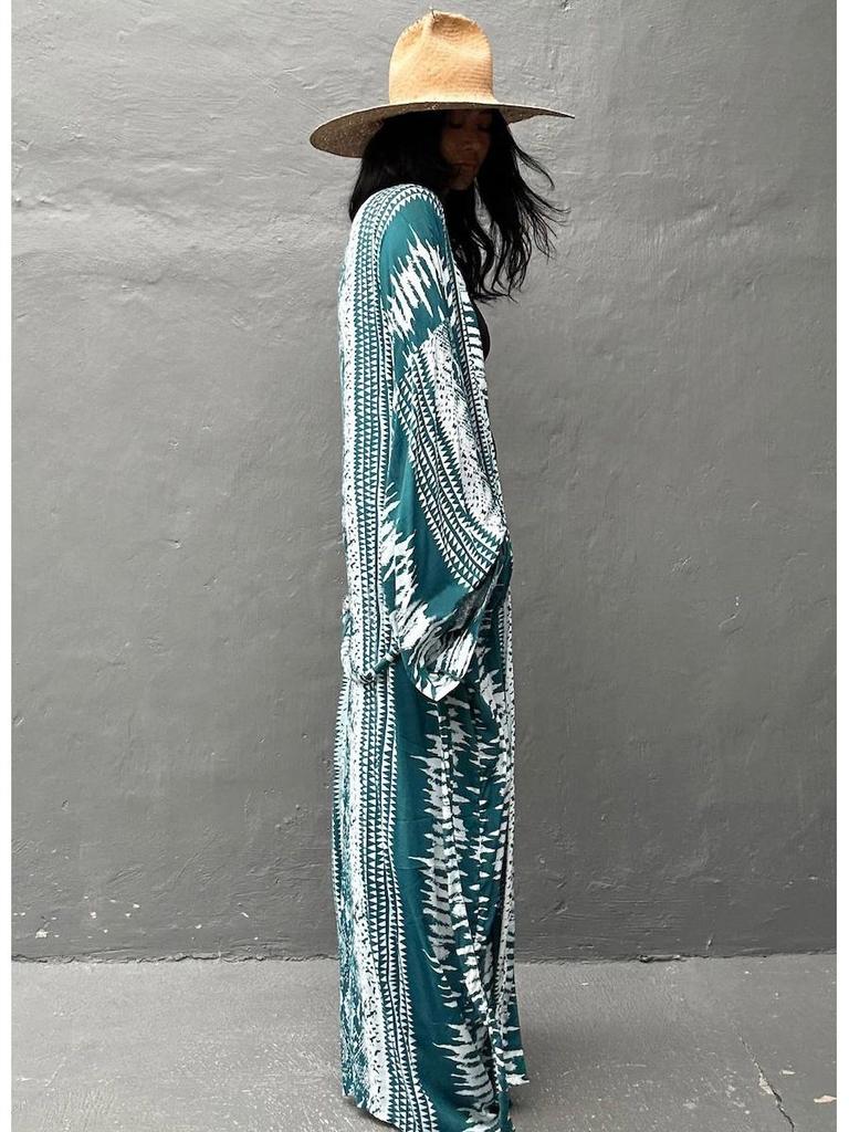 Европейско-американская хлопковая рубашка с принтом для защиты от солнца и накидка для бикини