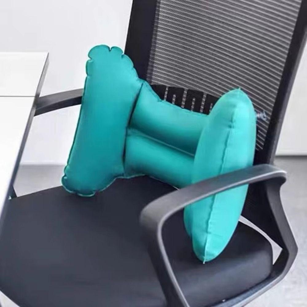 H Shape Inflatable Waist Pillow Press Type Waist Support Pad Compact Lumbar Cushion Airplane