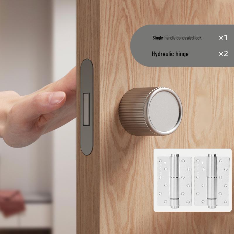 Spherical Minimalist Hidden Door Lock: Invisible, Keyed, Single-Sided for Bedroom Interior, No Handle