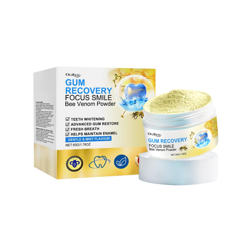 Bee Venom Repair Gum Powder Relieve Gingival Recession Swelling Plaque Caries Removal Reduce Oral Odor Teeth Cleaning Powder